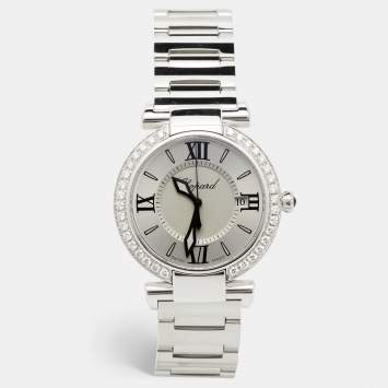 Pre Owned Chopard Silver Stainless Steel Diamond Imperiale 388532-3002 Women's Wristwatch 36 mm