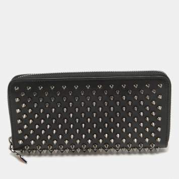 Pre Owned Christian Louboutin Black Leather Panettone Continental Wallet