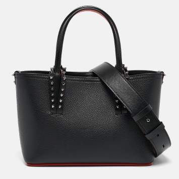 Pre Owned Christian Louboutin Black Leather Mini Cabata Tote