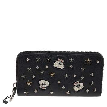 Pre Owned Christian Louboutin Black Leather M Panettone Wallet