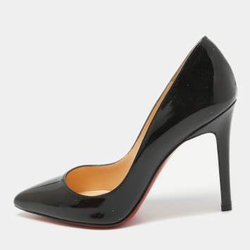 Pre Owned Christian Louboutin Black Patent Leather Pigalle Pumps Size 36