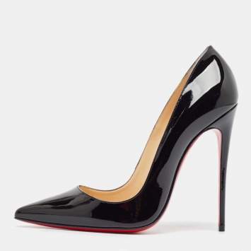 Pre Owned Christian Louboutin Black Patent Leather So Kate Pumps Size 38