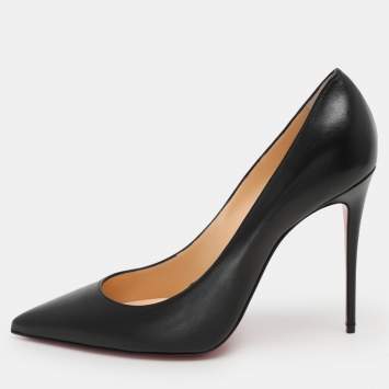 Pre Owned Christian Louboutin Black Leather Kate Pumps Size 42