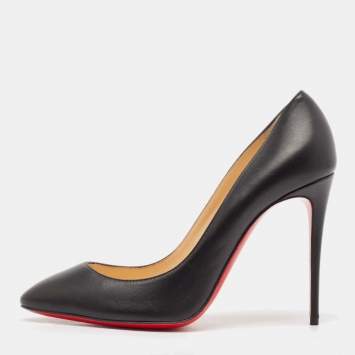 Pre Owned Christian Louboutin Black Leather Eloise Pumps Size 39