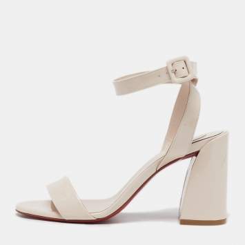 مملوكة مسبقًا Christian Louboutin Miss Sabina Size 37 Pink Patent Leather Ankle Strap Sandals