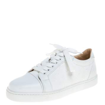 Pre Owned Christian Louboutin White Leather Vieira Orlato Low Top Sneakers Size 36