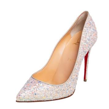 Pre Owned Christian Louboutin Multicolor Glitter Pigalle Follies Pumps Size 37
