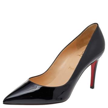 Pre Owned Christian Louboutin Black Patent Leather Pigalle Pumps Size 39