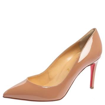 Pre Owned Christian Louboutin Beige Leather Pigalle Pumps Size 39.5