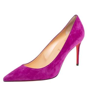 Pre Owned Christian Louboutin Magenta Suede Kate Pumps Size 41