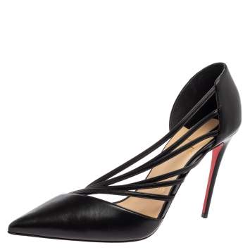 Pre Owned Christian Louboutin Black Leather Antinorina Pumps Size 39.5