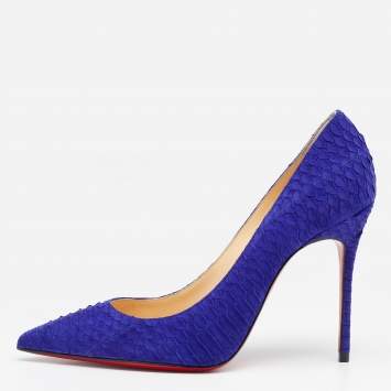 Pre Owned Christian Louboutin Purple Python Leather Decollete Pumps Size 36