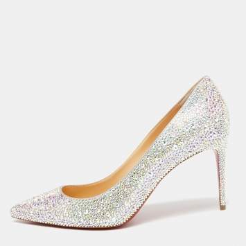 Pre Owned Christian Louboutin Multicolor Leather Strass Degrade Kate Pumps Size 39