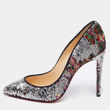 Pre Owned Christian Louboutin Multicolor Sequins Pigalle Pumps Size 36