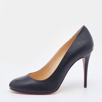 Pre Owned Christian Louboutin Black Leather Fifi Pumps Size 39