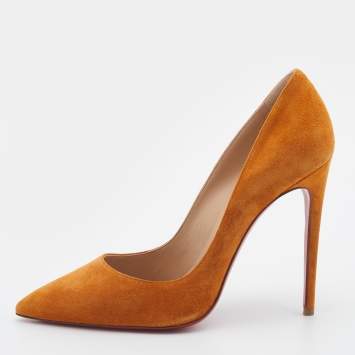 Pre Owned Christian Louboutin Mustard Yellow Suede So Kate Pumps Size 40