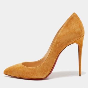 Pre Owned Christian Louboutin Beige Suede So Kate Pumps Size 38.5
