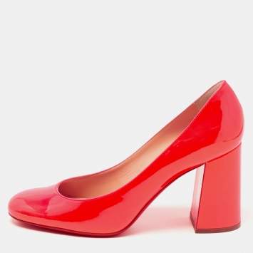 Pre Owned Christian Louboutin Pink Patent Lady Gena Pumps Size 40.5
