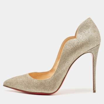 Pre Owned Christian Louboutin Metallic Glitter Hot Chick Pumps Size 40