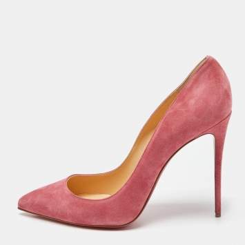 Pre Owned Christian Louboutin Pink Suede Pigalle Follies Pumps Size 42