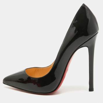 Pre Owned Christian Louboutin Black Patent Leather Pigalle Pumps Size 37