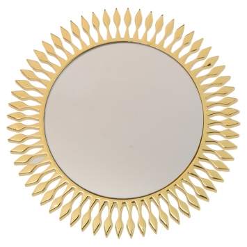 Pre Owned Christian Louboutin Gold Tone Sun Pocket Mirror