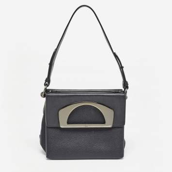 Pre Owned Christian Louboutin Black Leather Mini Passage Shoulder Bag