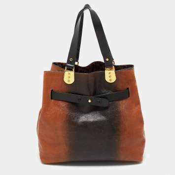 Christian Louboutin Brown/Black Leather Sybil Tote