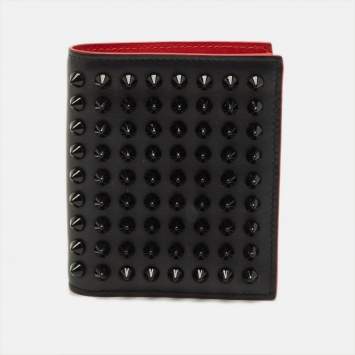 Pre Owned Christian Louboutin Paros Black Leather Bifold Wallet