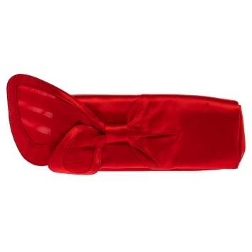 Pre Owned Christian Louboutin Red Satin Clutch