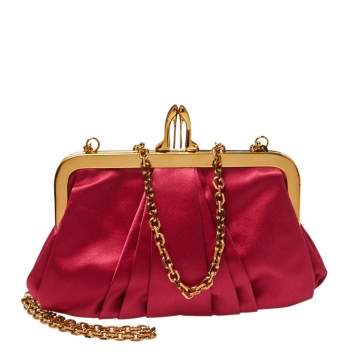 Pre Owned Christian Louboutin Satin Loubi Lula Clutch