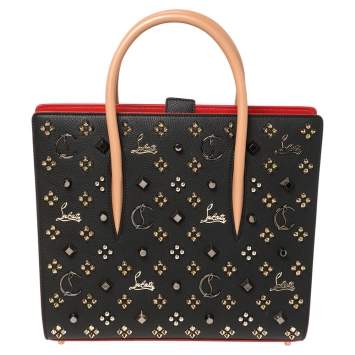 Pre Owned Christian Louboutin Tri Color Studded Leather Paloma Medium Tote