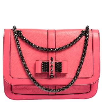 Pre Owned Christian Louboutin Pink Leather Sweet Charity Shoulder Bag