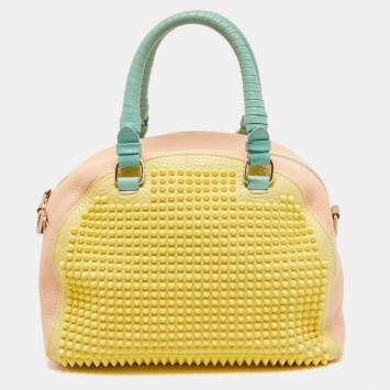 Pre Owned Christian Loboutin Multicolor Leather Studded Panettone Satchel 