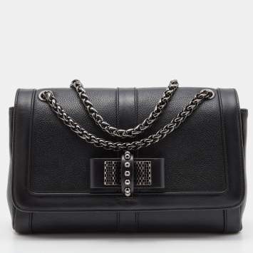 Pre Owned Christian Louboutin Black Leather Sweet Charity Shoulder Bag