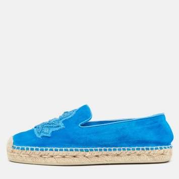 Pre Owned Christian Louboutin Blue Suede and Leather  Nanou Orlato Espadrilles Size 36