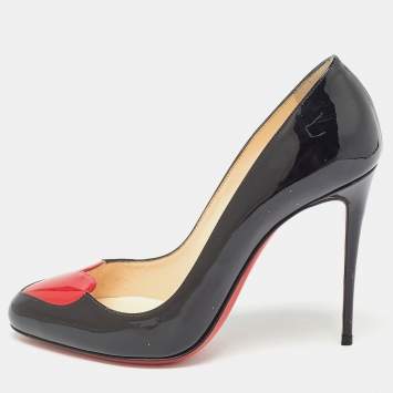 Pre Owned Christian Louboutin Black Patent doracora Pumps Size 39