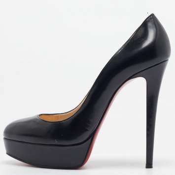 Pre Owned Christian Louboutin Black Patent Leather Bianca Pumps Size 39