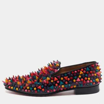 Pre Owned Christian Louboutin Multicolor Patent Dandy Pik Pik Loafers Size 40