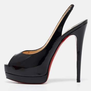 Pre Owned Christian Louboutin Black Patent Leather Palais Royal Pumps Size 39