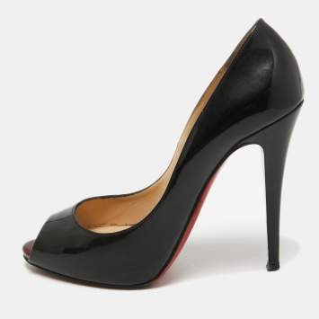 Pre Owned Christian Louboutin Black Patent Leather Lady Claude Pumps Size 39
