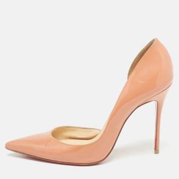 Pre Owned Christian Louboutin Pink Patent Leather Iriza Pumps Size 39