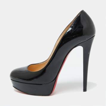 Pre Owned Christian Louboutin Black Patent Leather Bianca Pumps Size 39