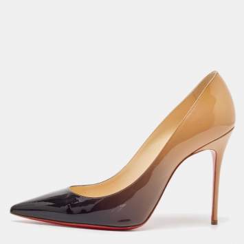 Pre Owned Christian Louboutin Beige Patent Leather Pigalle Follies Pumps Size 39