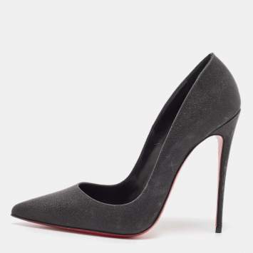 Pre Owned Christian Louboutin Black Glitter So Kate Pumps Size 39