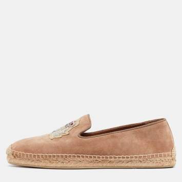 Pre Owned Christian Louboutin Beige Suede Nanou Orlato Espadrille Flats Size 40