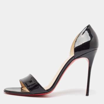 Pre Owned Christian Louboutin Black Patent Leather Pass Pass D'orsay Pumps Size 40