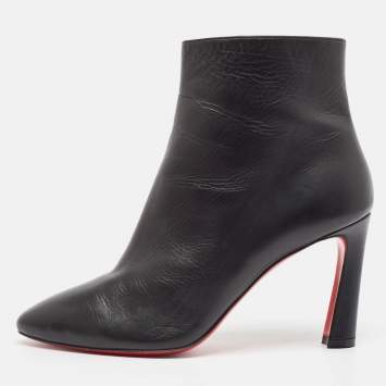Pre Owned Christian Louboutin Black Leather So Eleonor Ankle Boots Size 39