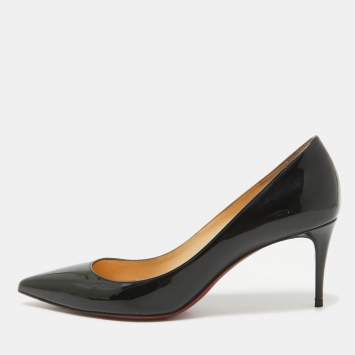 Pre Owned Christian Louboutin Black Patent Pigalle Pumps Size 38