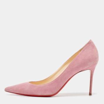 Pre Owned Christian Louboutin Pink Suede Pigalle Pointed Toe Pumps Size 39.5